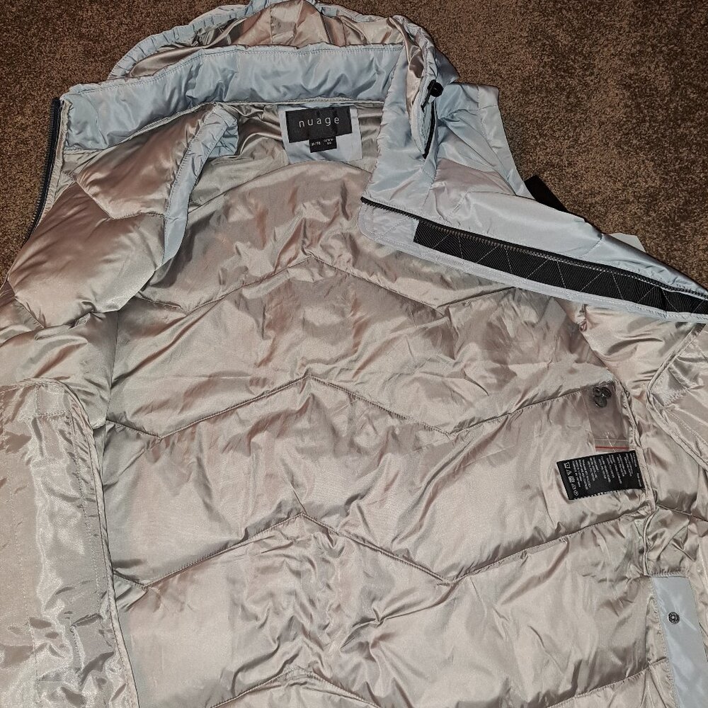 New With Tags Nuage Regular Chevron Quilted Puffer Vest w/ Removable Hood - Picture 4 of 15